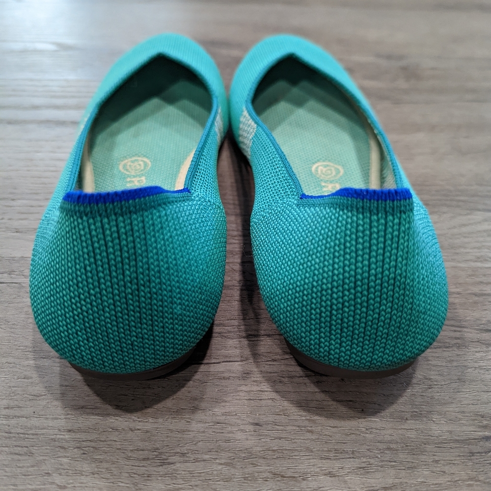 Turquoise Rothys round toe flat - Picture 2 of 6